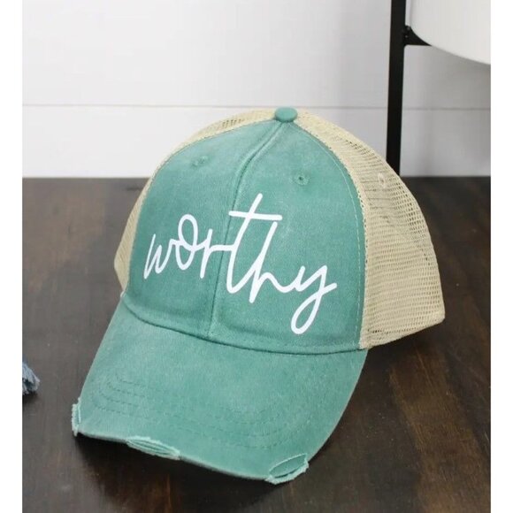 Bad Hair Day Baseball Cap Women's Blue/Green - Picture 1 of 1